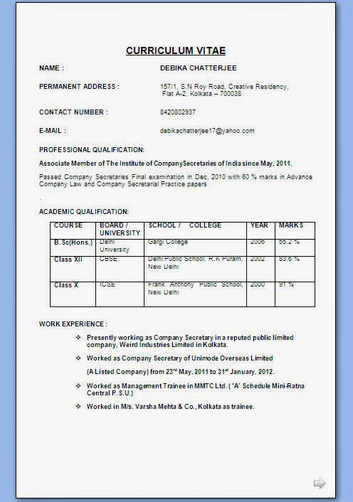 Sample resume of bpo candidates